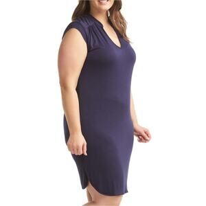 Lemon Tart 4X Mellie Peacock Blue V-Neck Sheath Dress MSRP $78